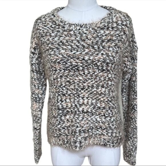 Anthropologie Noisy May Chunky Knit Sweater in Neutral Motif Size S NWT - Picture 1 of 11
